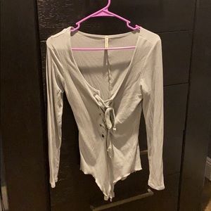 LF light green lace up bodysuit